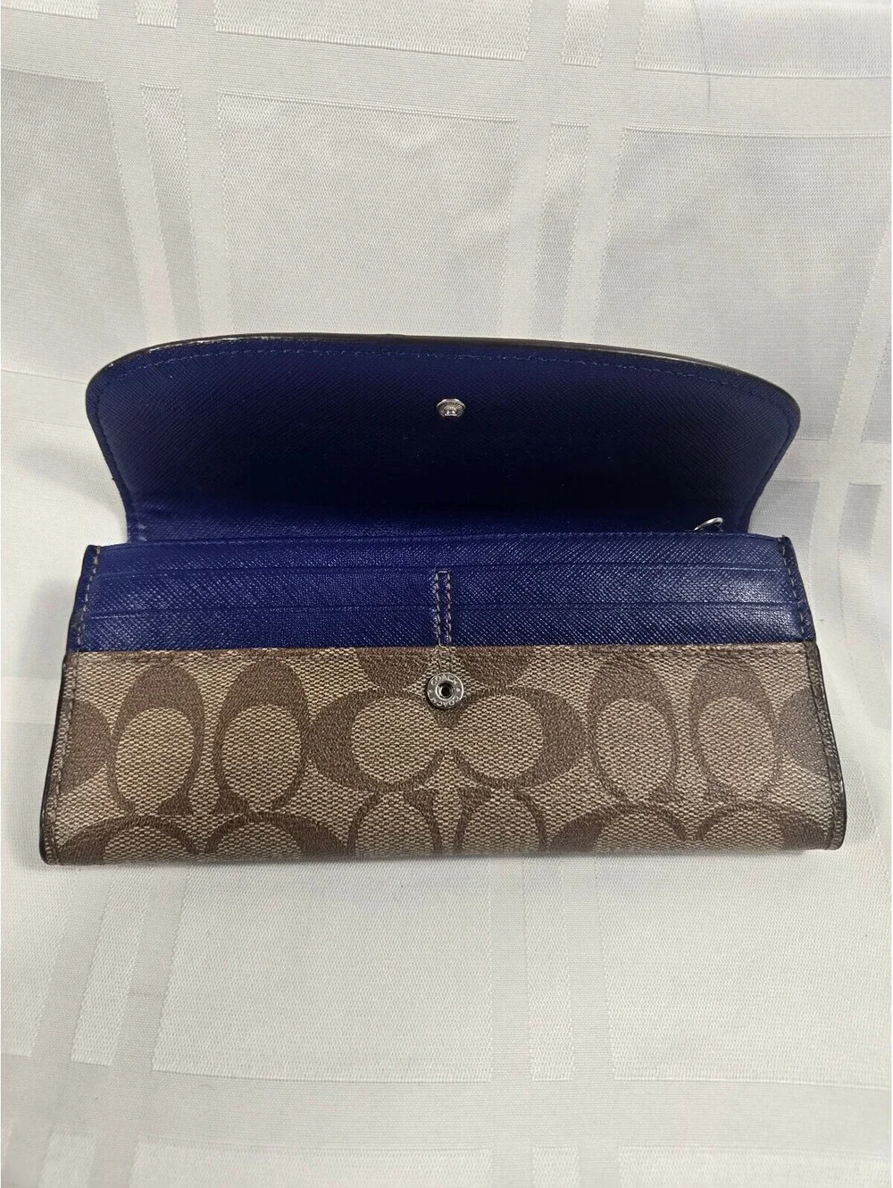 Beautiful Coach Peyton Signature Slim Envelope Wallet Khaki